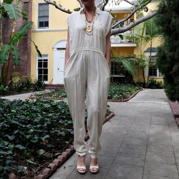 Pants - White Vintage Jumpsuit